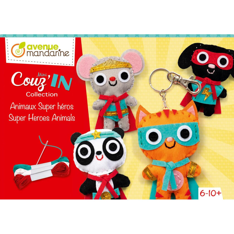 Boîte créative Mini Couz'In - Animaux Super Héros - L 23 x H 4 x l 16 cm
