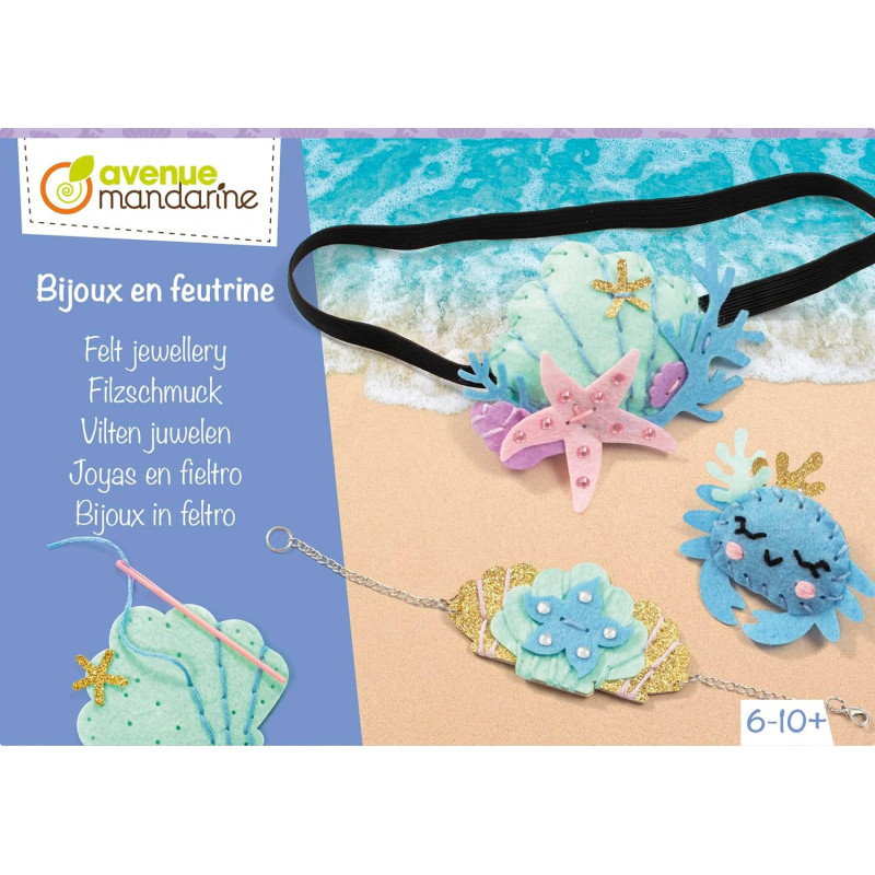 Kit créatif pour bijoux en feutrine - Mer - Bleu