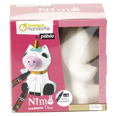 Sculpture à peindre en papier mâché "Nimo Déco" - Michele la licorne