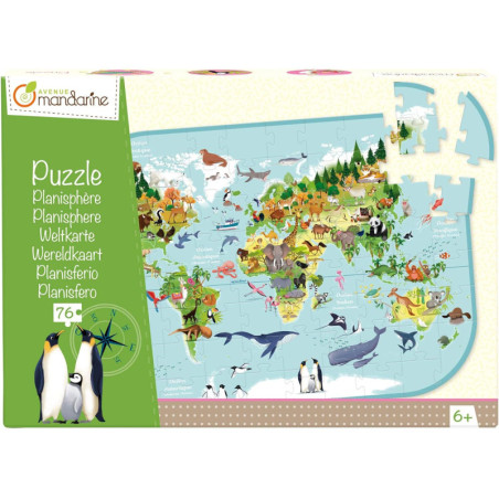 Puzzle "Planisphère" - 76 pièces - Jeux éducatifs