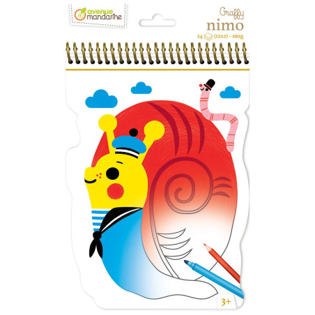 Carnet de coloriage "Graffy Nimo" - Escargot - 24 feuilles