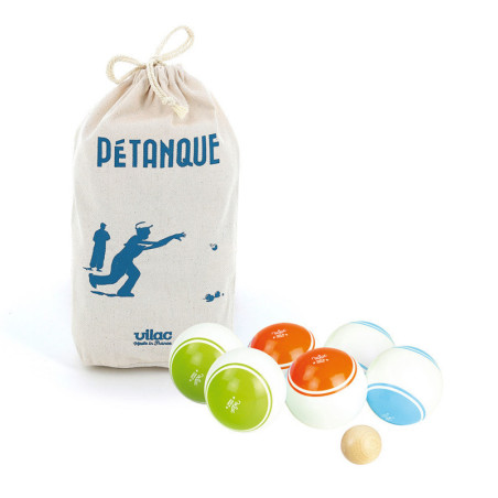 Jeu de pétanque vintage en bois - Multicolore