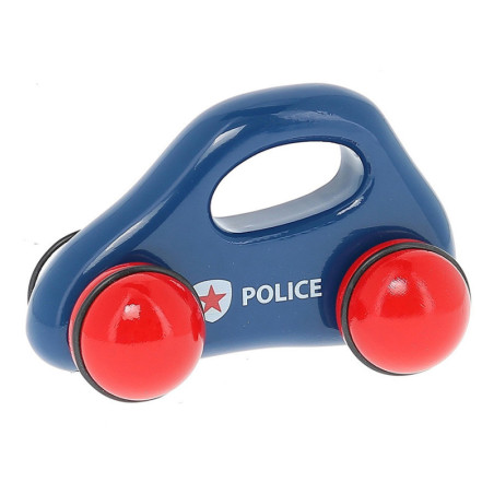Voiture de police 1er âge - Bleu/Rouge - L 10 x P 8 x H 15 cm