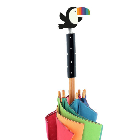 Parapluie en bois pour enfant "Boizoos" - Toucan de paradis - Multicolore - H 70 cm