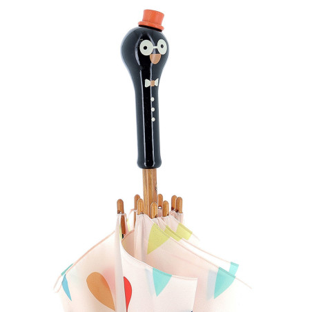 Parapluie en bois pour enfant "Boizoos" - René le Pingouin - Multicolore - H 70 cm