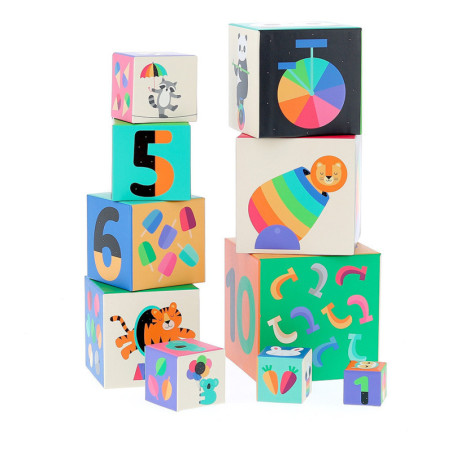Set de 10 cubes gigognes - Circus - Multicolore - Jouet d'éveil