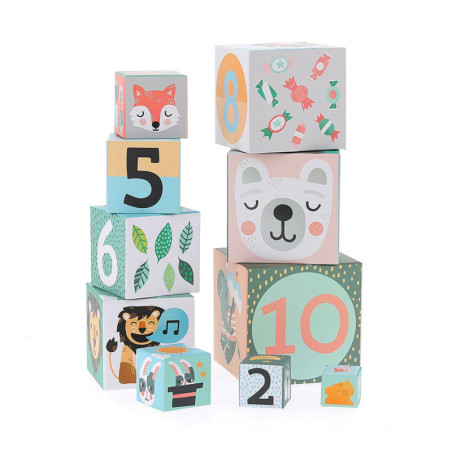 Set de 10 cubes gigognes - Douceur - Multicolore - Jouet d'éveil