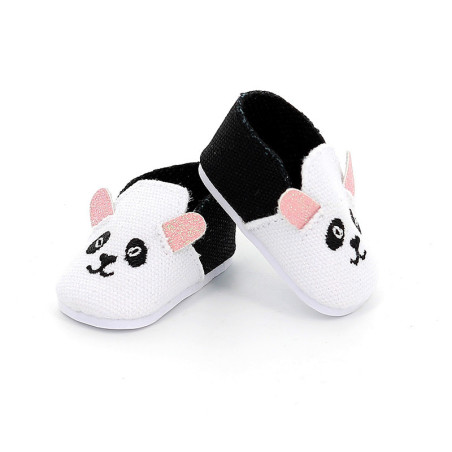 Baskets panda pour poupée de 39 à 48 cm - Noir et Blanc