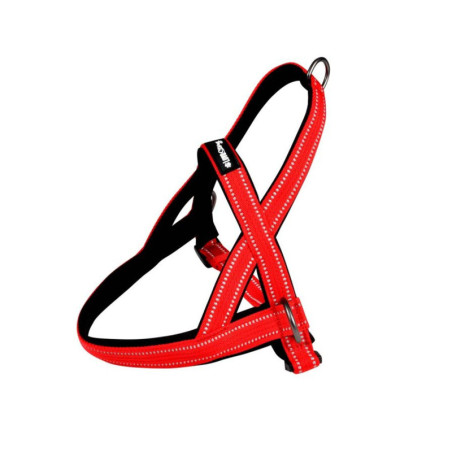 Harnais norvégien réglable en nylon et neoprene "Expert" - Rouge - Taille S (de 55 à 65 cm)