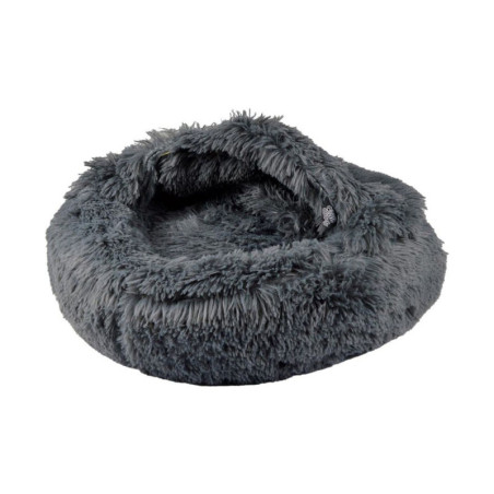 Coussin chausson pour animaux "Fluffy" - Gris anthracite - D 55 x H 15 cm