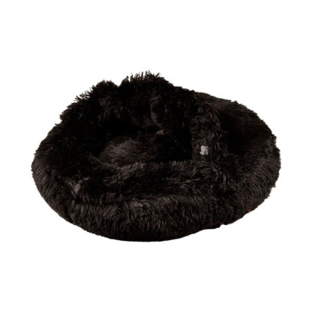 Coussin chausson apaisant pour animaux "Fluffy" - Noir - D 55 x H 15 cm
