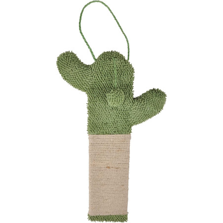 Griffoir cactus à Suspendre Cactus en jute et tissu - Vert/Beige - L 51 x l 31 cm
