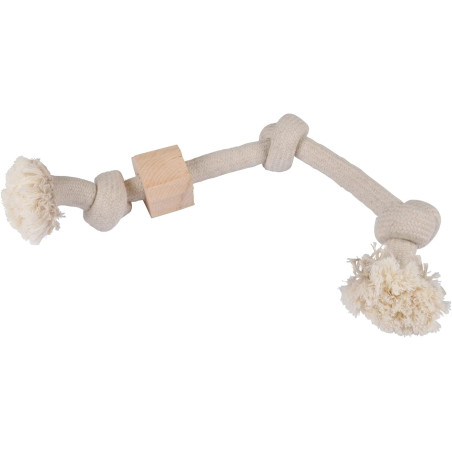 Jouet en corde et bois pour chien - Beige - L 48 cm