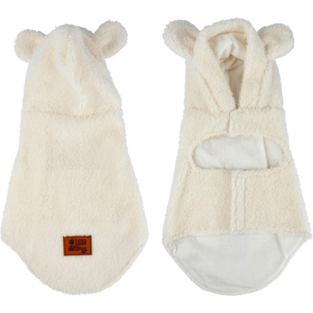 Veste doudou pour chien "Wooly" - Blanc - Taile L 40 cm