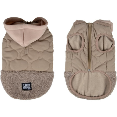 Manteau matelassée à capuche et doublure polaire pour chien "Teddy" - Beige - Taille L 40 cm