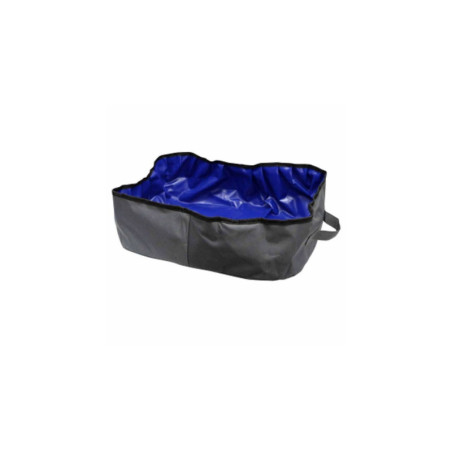 Bac à litière portable et pliable en PVC - Gris/Bleu - L 46 x l 35 x H 14 cm