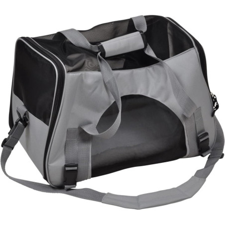 Sac de transport pour animaux avec 2 Zips et 2 Poches - Gris - L 48 cm