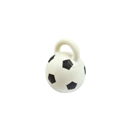 Jouet ballon de foot avec poignée en plastique - Blanc/Noir - D 15 x H 20 cm
