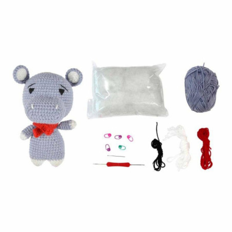 Kit complet crochet Amigurumi - Hugo L'Hippo - H 17Cm