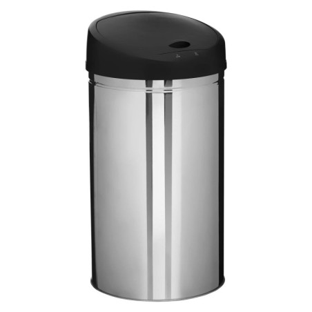 Poubelle ronde en inox à ouverture/fermeture automatique - 42L - H 62 cm