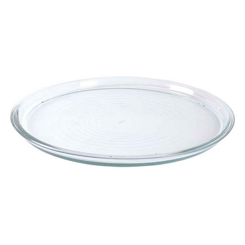 Plat à pizza en verre - Transparent - D 32 x H 2 cm