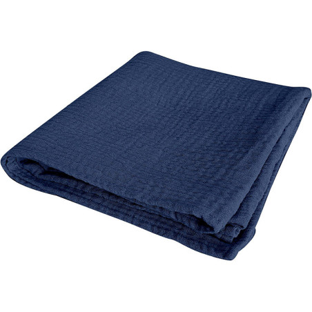 Drap housse en gaze de coton - Bleu foncé - l 60 x L 120 cm