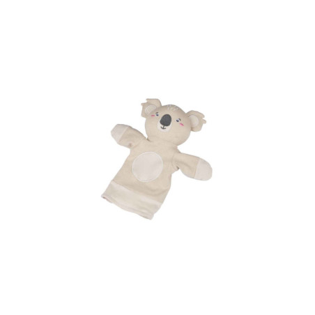 Doudou marionnette en coton biologique "Koala" - L 26 x H 15 x l 7 cm