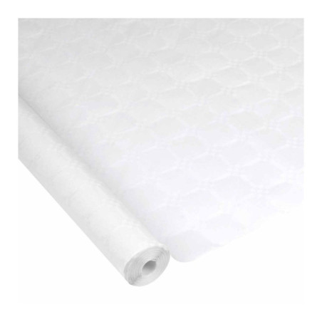 Nappe en Papier damassée - Blanc - 1,18 x 50 m