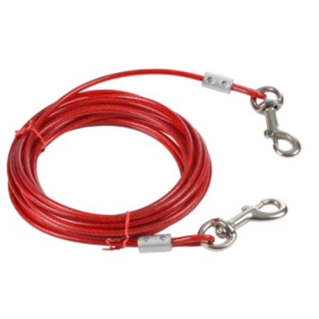 Câble d'attache en acier tréssé ultra résistant - Rouge - L 6 m x D 5mm