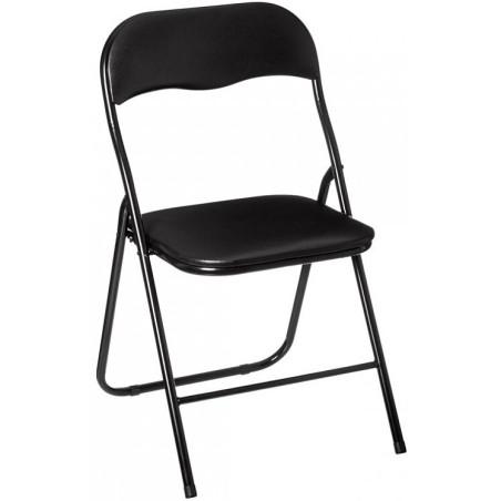 Chaise pliante en PVC - Basic - Noir - H 79 cm