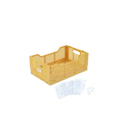 Cagette pliable et empilable - Jaune ocre - L 40 x l 30 x H 17 cm