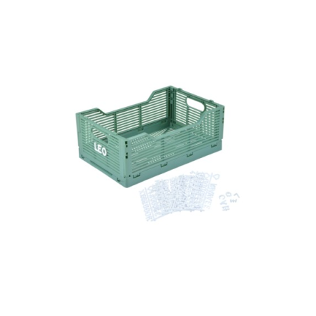 Cagette pliable et empilable - Sauge - L 40 x l 30 x H 17 cm