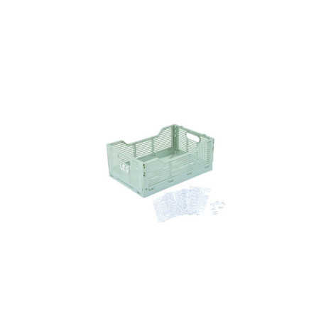 Cagette pliable et empilable - Céladon - L 40 x l 30 x H 17 cm
