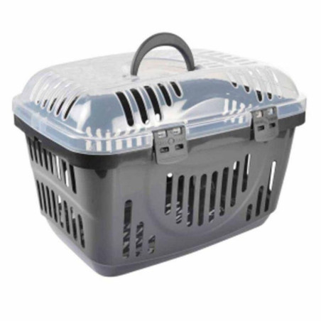 Panier de transport en plastique pour animaux - Gris - L 49 x l 33 x H 33 cm