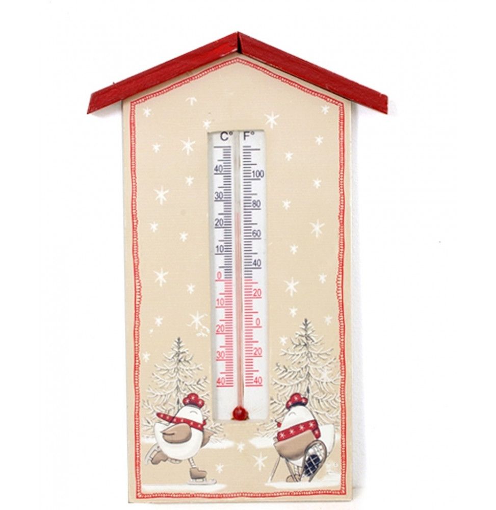 Thermomètre à suspendre - Motifs poules -Romane