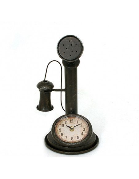 Pendule - Téléphone "Rusty" Noir - Horloge décoration