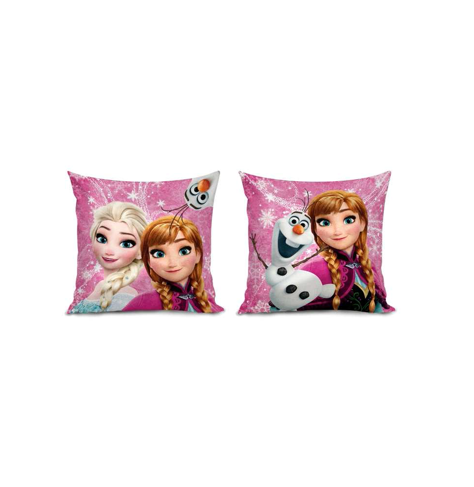 Coussin - 40 x 40 cm - La reine des neiges - Rose