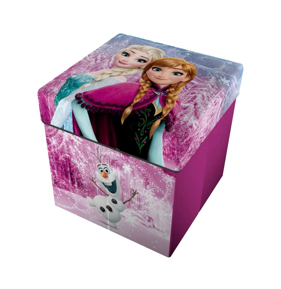 Pouf 2 en 1 - La reine des neiges - 33 x 33 cm - Rose