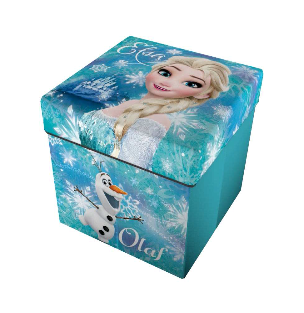 Pouf 2 en 1 - La reine des neiges - 33 x 33 cm - Bleu