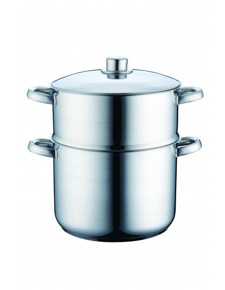 Couscoussier en inox avec panier vapeur - 12 L
