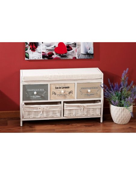 Banc avec rangements - 80 x 26 cm - Meuble de rangement