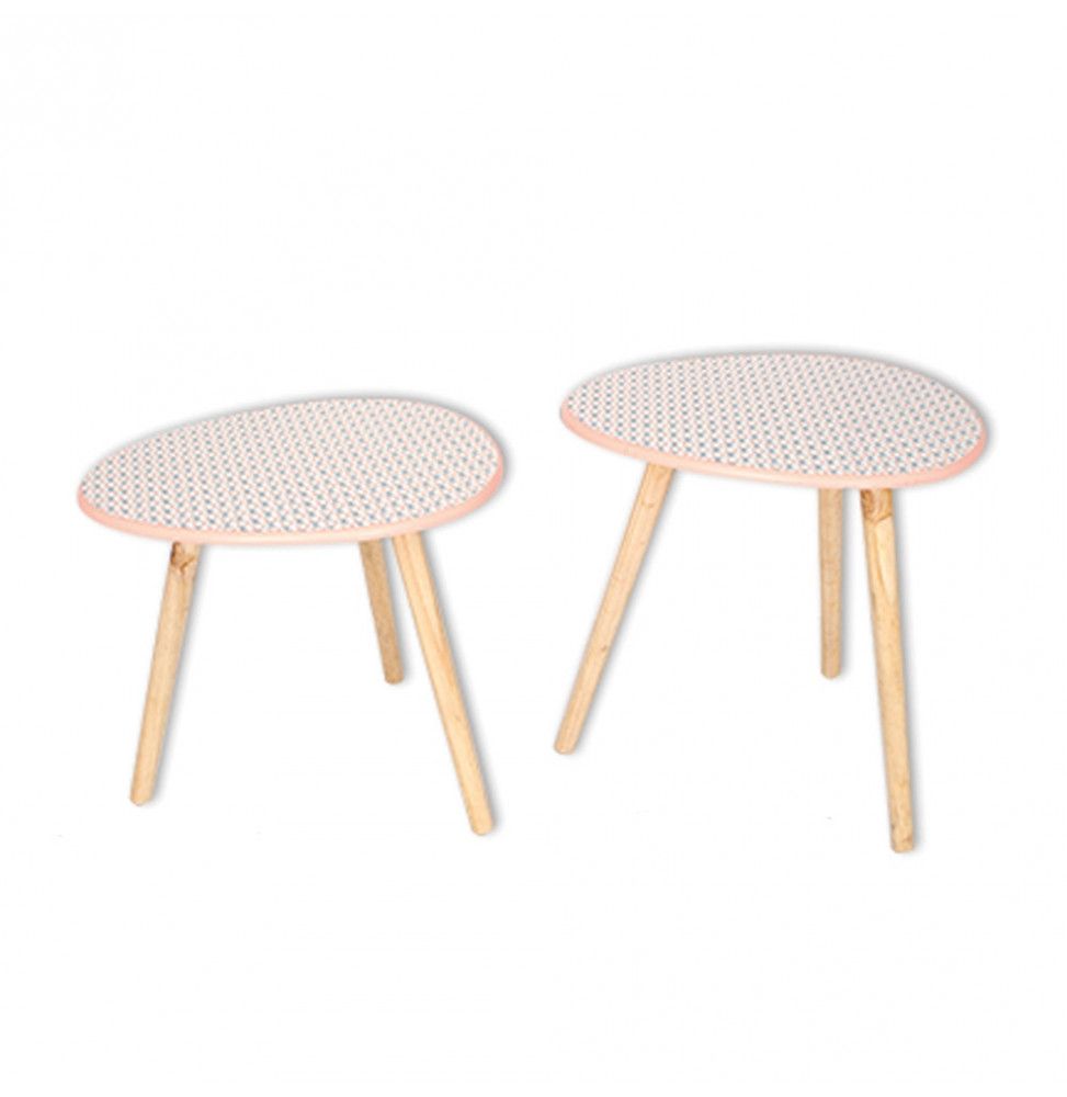 Tables basses gigognes- Lot de 2 - Rose