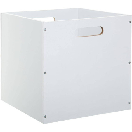 Boîte de rangement en bois - Blanc - 30 x 30 cm
