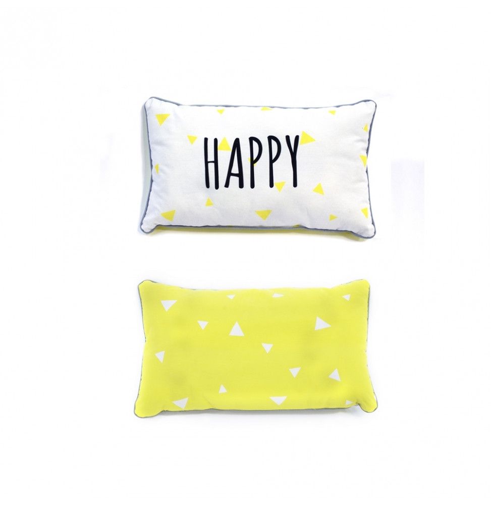 Coussin rectangle - Happy - 30 x 50 cm