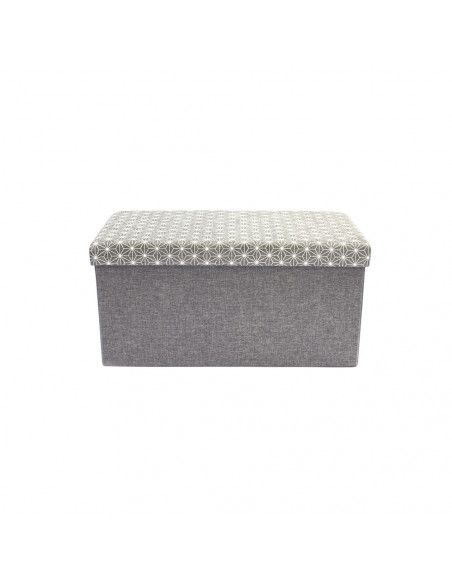 Banc avec coffre de rangement - Gris - Pliable