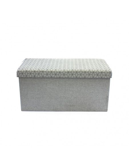 Banc avec coffre de rangement - Gris clair - Pliable