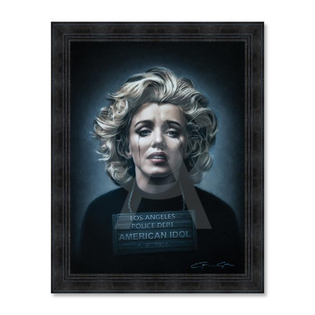 Cadre décoratif en bois avec impression en PVC vernis "American idol" - Noir - 60 x 80 cm - Collection Granger