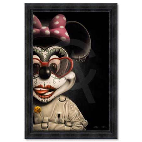Cadre décoratif en bois avec impression en PVC vernis "Bad Minnie" - Noir - 40 x 60 cm - Collection Granger