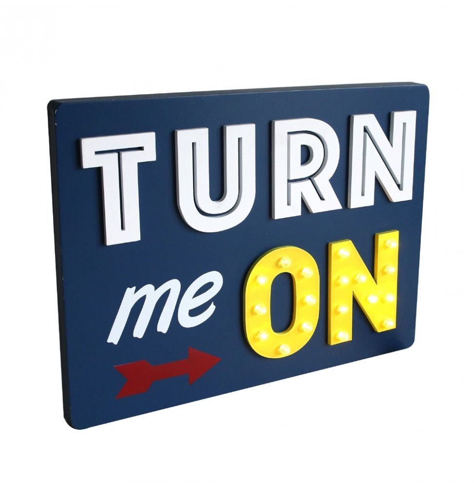 Plaque rectangle - Turn me on - Lumineux