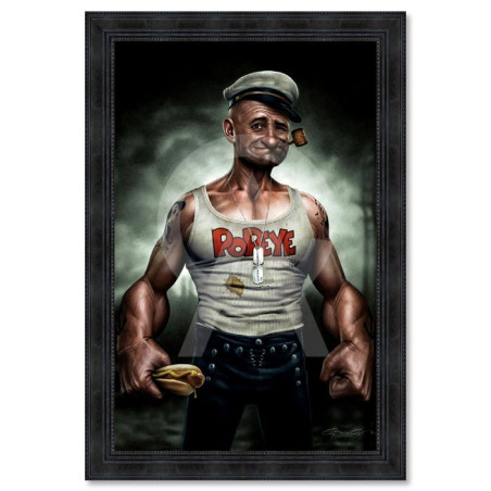 Cadre en bois avec impression en PVC vernis "The Sailor Man" - Noir - 40 x 60 cm - Collection Granger